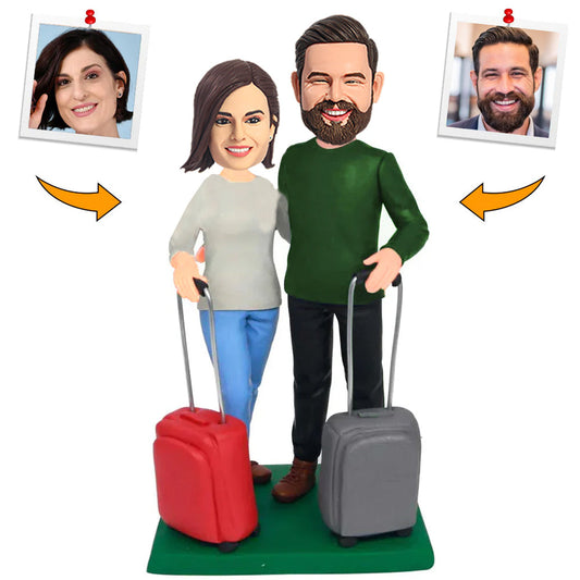 Travel Couple Custom Bobblehead
