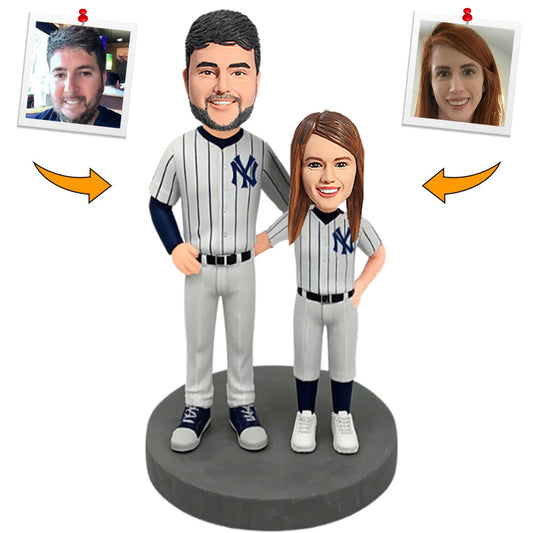 New York Yankees Couple Fans Baseball Player Custom Bobbleheads