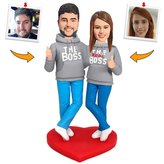 Boss and Real Boss Couple Custom Bobbleheads