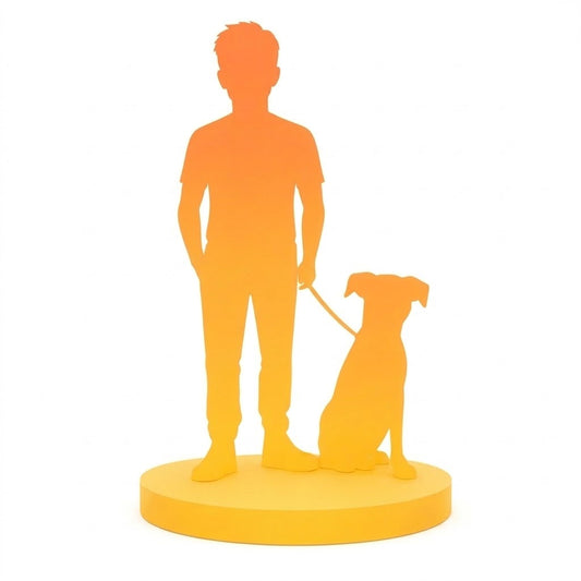 Fully Customizable 1 Person With Pet/Dog Memorial Custom Bobblehead