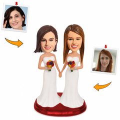 Custom Matching White Dress Bridesmaid Bobbleheads - Thoughtful Gift for Bridesmaids