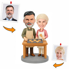 Grandparents Baking Cookies Bobblehead custom bobblehead made from a photo