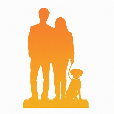 Fully Custom Couple & Dog Bobblehead