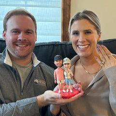 Casual Couple Holding Hands Custom Bobbleheads Handmade Gifts