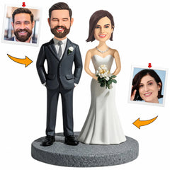 Handcraft Wedding Couple with Veil Custom Bobbleheads Personalized Gifts