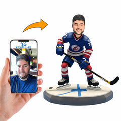 Handcraft Funny Sportsman with Hockey Stick in His Pants Custom Bobbleheads