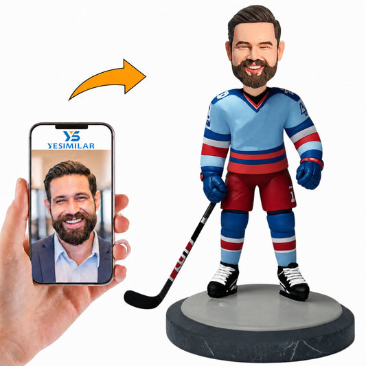 Handcraft Male Ice Hockey Player Custom Bobbleheads Gift for Him