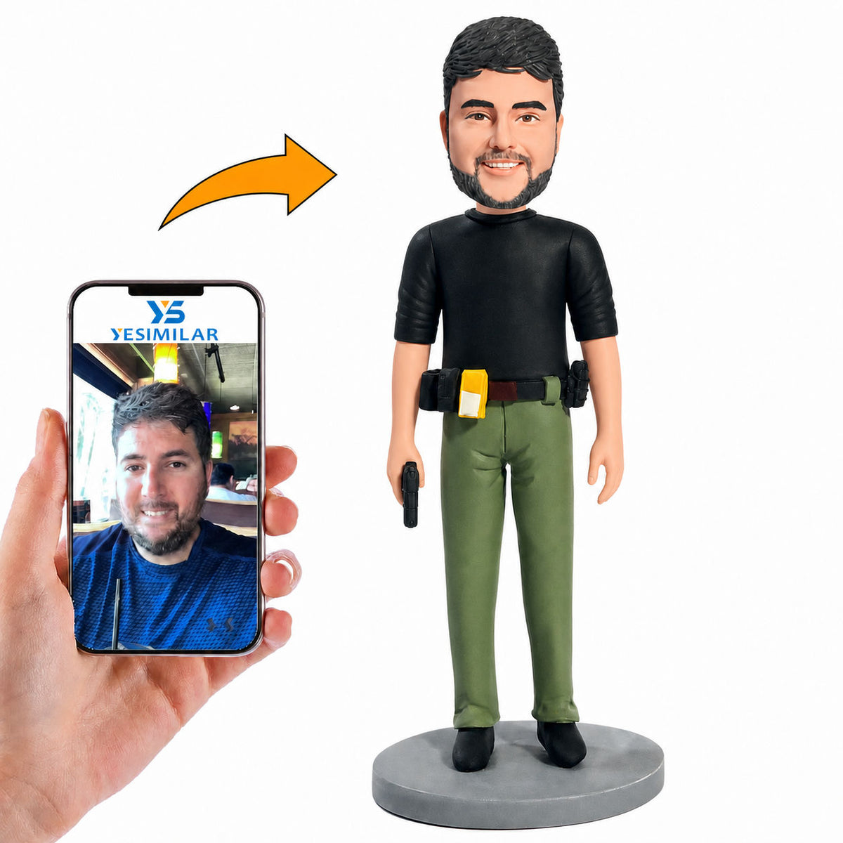 Handcraft Male Sheriff Police Officer Shooting Custom Bobbleheads
