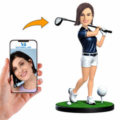 Handmade Female Golf Player Custom Bobbleheads Personalized Gifts