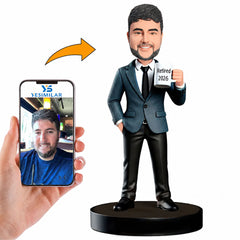 Businessman Holding Retired 2026 Cup Custom Bobbleheads