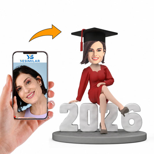 Handcraft Graduation Gifts Graduation Girl Sit on 2026 Base Custom Bobbleheads