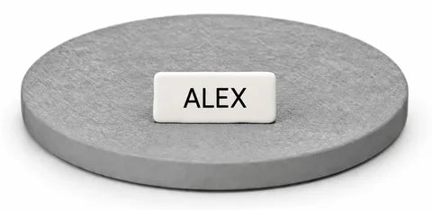 Illustrative example of ALEX text on a bobblehead base