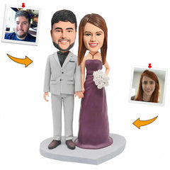 Sweet Couple in Wedding Dress Custom Bobbleheads