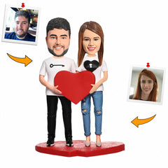 Couple Clothes Love Lock with Heart Custom Bobbleheads