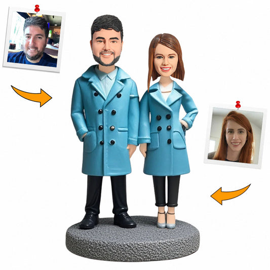Together Through It All Couple Custom Bobbleheads Handcraft