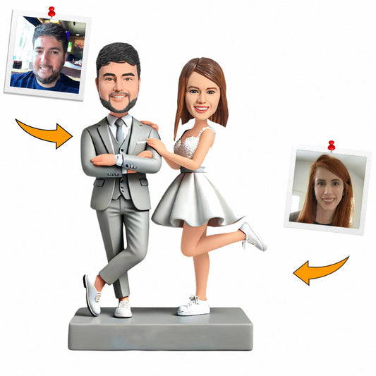 Handmade Gifts Stylish Couple Business Suit Custom Bobbleheads