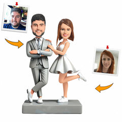 Handmade Gifts Stylish Couple Business Suit Custom Bobbleheads
