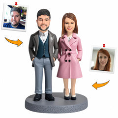 Handcraft Classic Love Couple in Suit Custom Bobbleheads