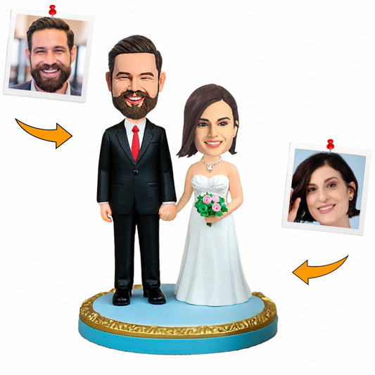 Couple Hand in Hand Wedding Custom Bobbleheads