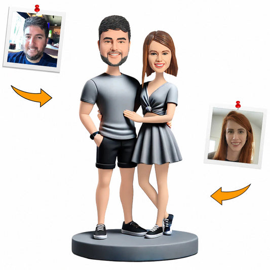 Sexy Girl And Cool Man Fashion Couple Custom Bobbleheads Handmade Gifts
