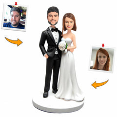 Custom Couple In Wedding Dress Bobblehead