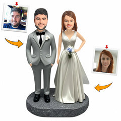 Handcraft Wedding Gift Intimate Couple Custom Bobbleheads Cake Topper