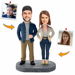 Handcraft Casual Lovers Relaxed Style Couple Custom Bobbleheads