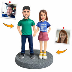 Handcraft Relaxed Sunday Couple Custom Bobbleheads Personalized Doll