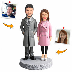 Handcraft Couple in Formal Attire Custom Bobbleheads Personalized Figure