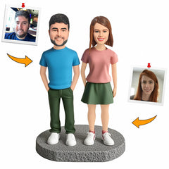 Handcraft Glamorous Pair Evening Wear Couple Custom Bobbleheads