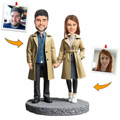 Chic & Trendy Couple Custom Bobbleheads Handcraft