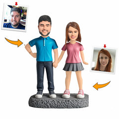 Handcraft Couple in Summer Clothes Custom Bobbleheads