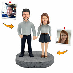 Handcraft Matching T-Shirts Casual Couple Custom Bobbleheads