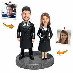 Wear Black Couple Clothes Handcraft Custom Bobbleheads