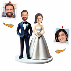 Custom with Flowers Wedding Couple Bobblehead
