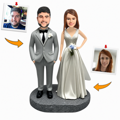 Handcraft Wedding Gift Intimate Couple Custom Bobbleheads Cake Topper