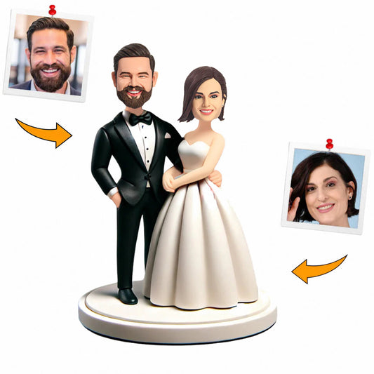 Wedding Gift Happy Couple Custom Bobbleheads Handmade Gifts