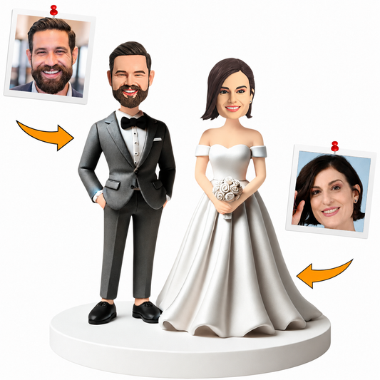 Handmade Gifts Groomsmen And Bridesmaids Custom Bobbleheads Cake Topper