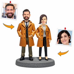 Love You to the Moon Couple Custom Bobbleheads Handcraft