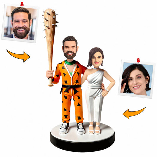 Handmade Gifts Man holding Mace Couple Custom Bobbleheads Personalized Doll