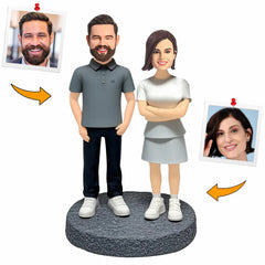 Together Forever Couple in Classic Style Handcraft Custom Bobbleheads