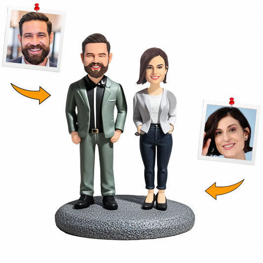 Cherished Couple Handcraft Custom Bobbleheads Personalized Figure