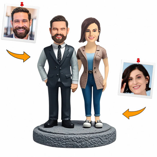 Soulmates Forever Couple Handcraft Custom Bobbleheads