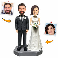 Handcraft Married Couple Wedding Couple Custom Bobbleheads Cake Topper