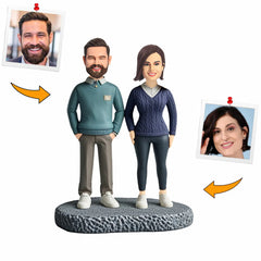 Laughing Together Unique Couple Custom Bobbleheads Handcraft