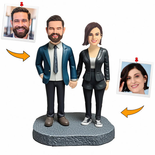 Custom Office Chic Couple Figure Bobblehead