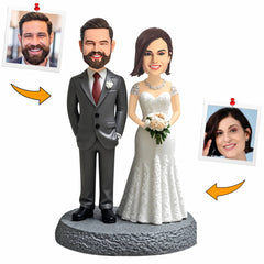 Handcraft Wedding Happy Couple Custom Bobbleheads Cake Topper