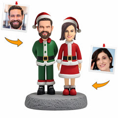 Hadmade Christmas Gifts Christmas Couple Custom Bobbleheads