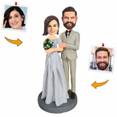 Couple Wearing Wedding Dress Custom Bobbleheads