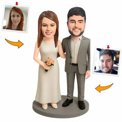 Wedding Couple with Flower Custom Bobbleheads